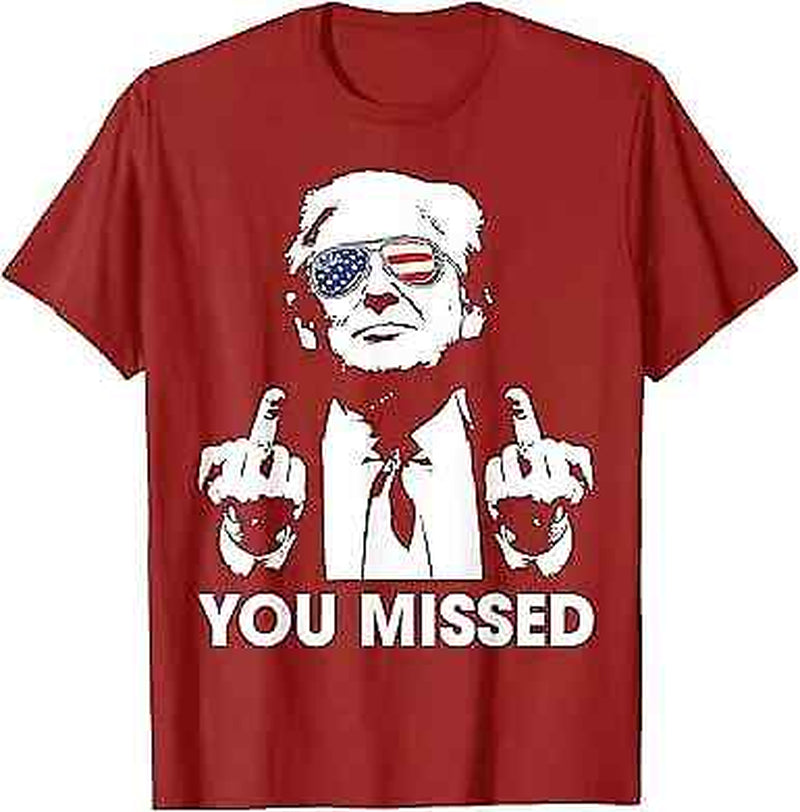 Trump You Missed T-Shirt Funny Trump 2024 Rally Shooting Unisex T-Shirt - Gildan