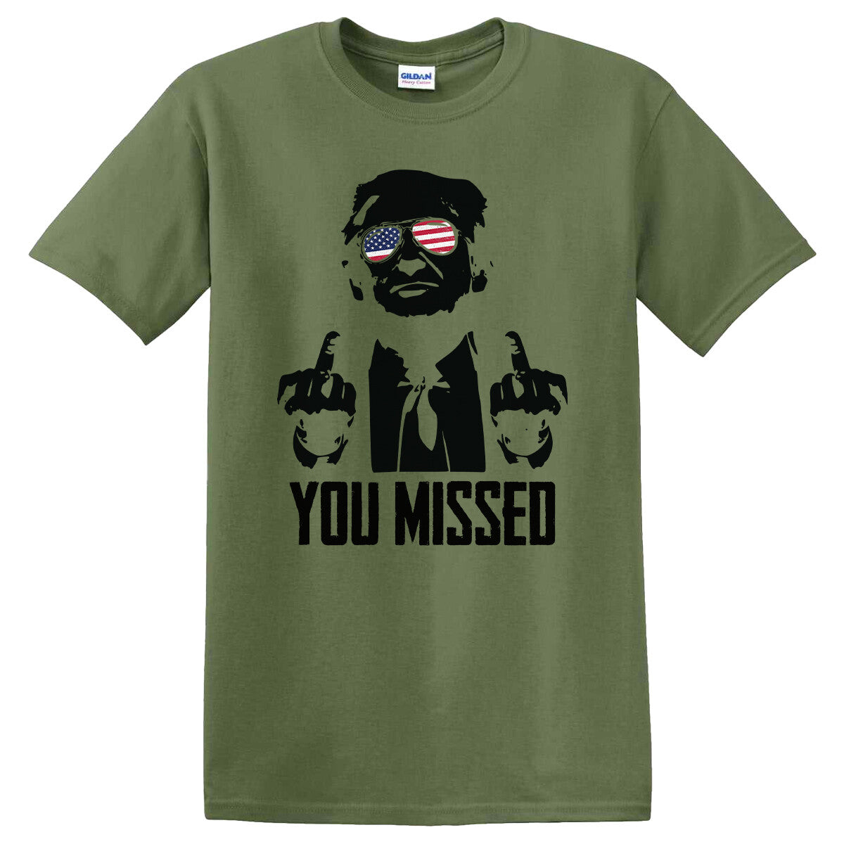 Trump You Missed T-Shirt Funny Trump 2024 Rally Shooting Unisex T-Shirt - Gildan